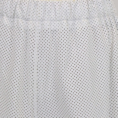 Prada White Perforated Leather High Waist Drawstring Short