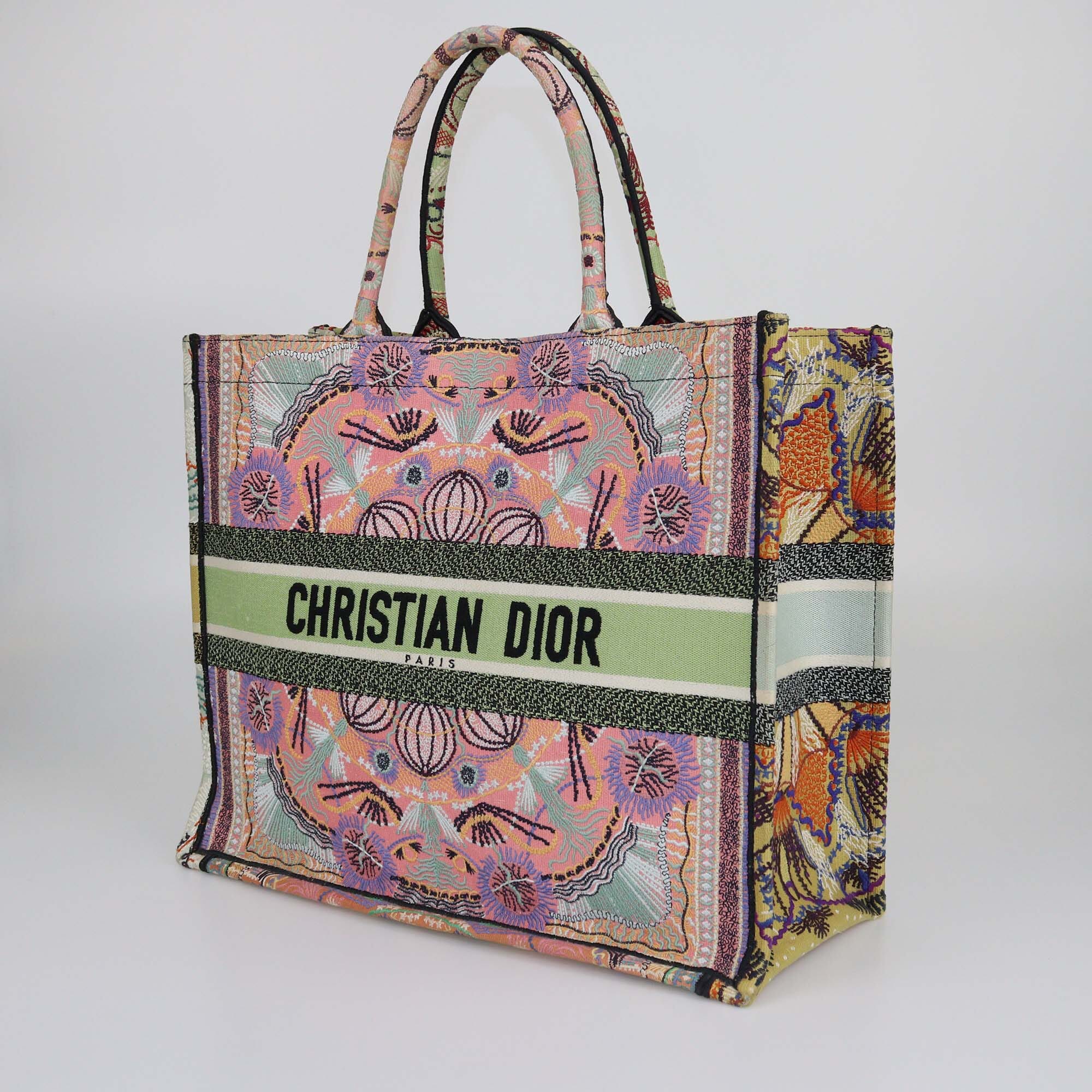 Christian Dior Multicolor Embroidered Large In Lights Book Tote Womens Christian Dior 