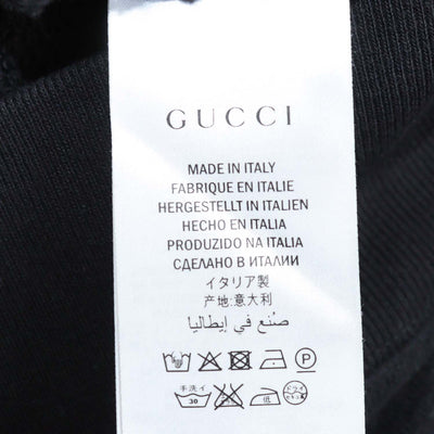 Gucci Black Cotton Logo Printed Distressed Sweatshirt