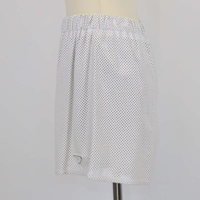 Prada White Perforated Leather High Waist Drawstring Short