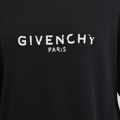 Givenchy Black Cotton Logo Print Loopback Sweatshirt