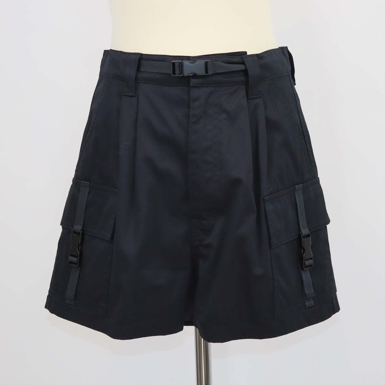 Miu Miu Black Cotton Belted Cargo Short
