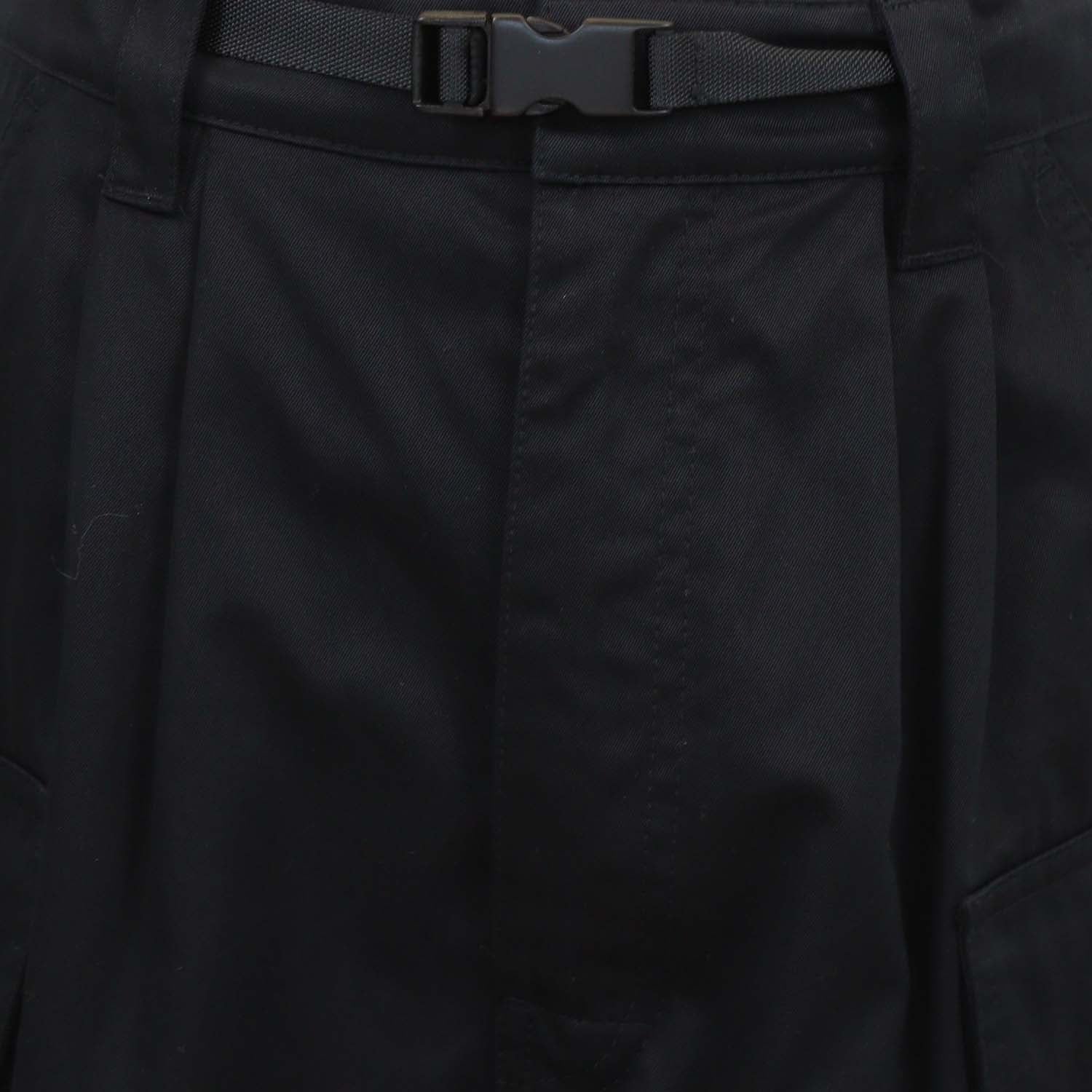 Miu Miu Black Cotton Belted Cargo Short