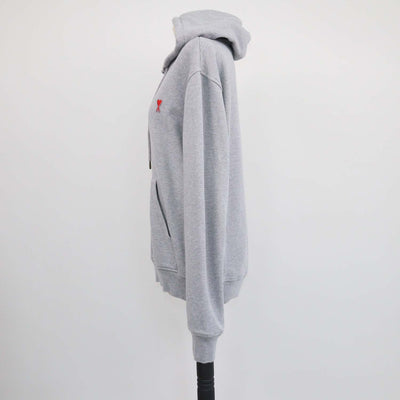Ami Alexandre Mattiussi Grey Cotton Ami De Coeur Hoodie