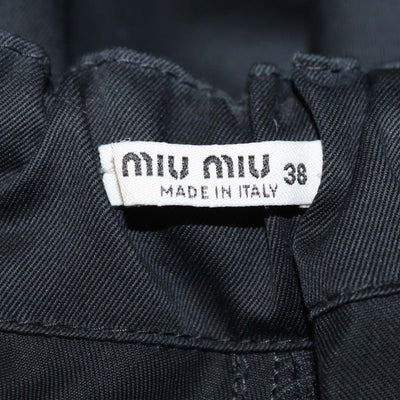 Miu Miu Black Cotton Belted Cargo Short