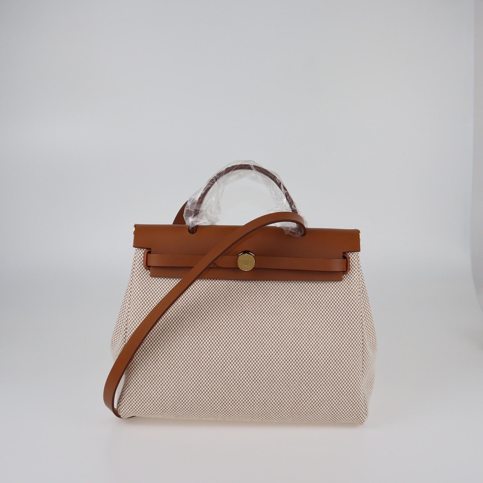 Hermes Gold/Natural Criss Viking Herbag Zip 31 Bag Womens Hermes 