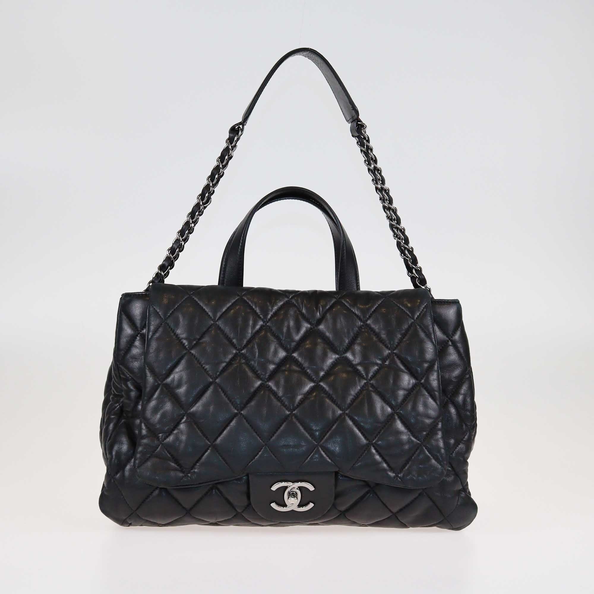 Chanel Black Quilted 3 Compartment Top Handle Bag Bags Chanel 