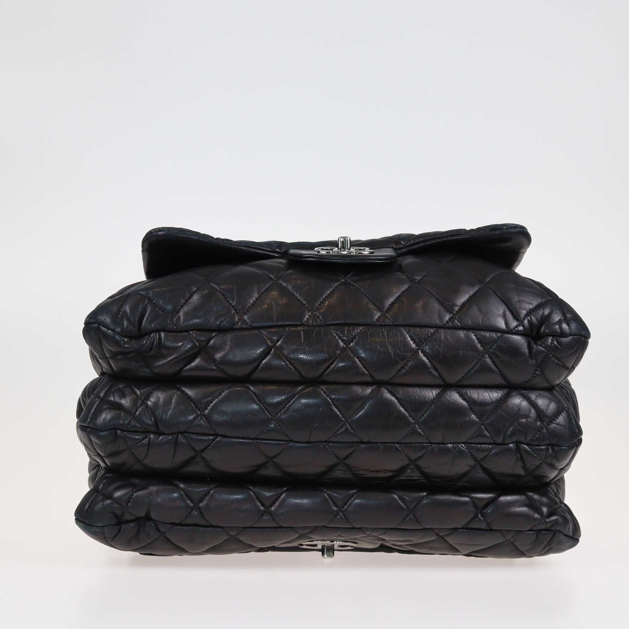 Chanel Black Quilted 3 Compartment Top Handle Bag Bags Chanel 