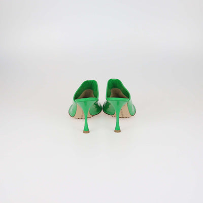 Bottega Veneta Green Patent Leather Dot Sock Mules