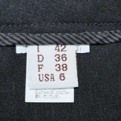 Brunello Cucinelli Grey Wool Blend Gold Stripe Straight Leg Pants