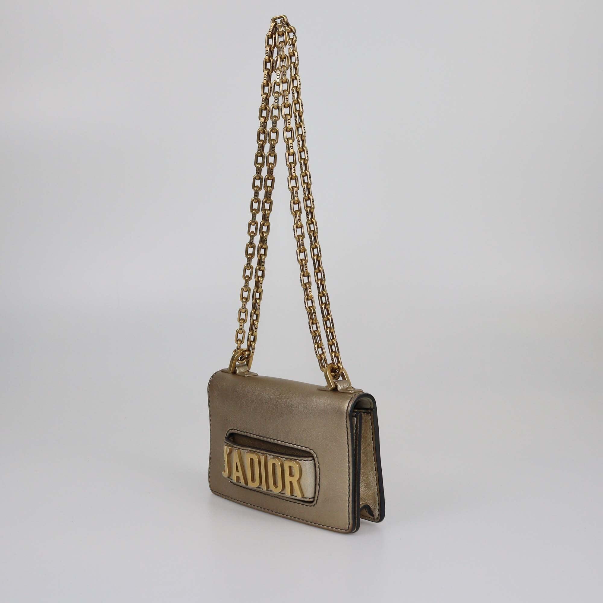 Christian Dior Metallic Gold Mini J'Adior Chain Bag Womens Christian Dior 