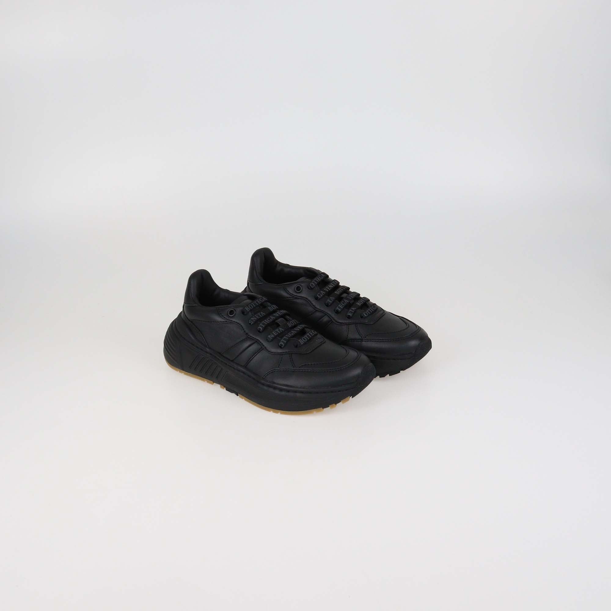 Bottega Veneta Black Leather Speedster Sneakers