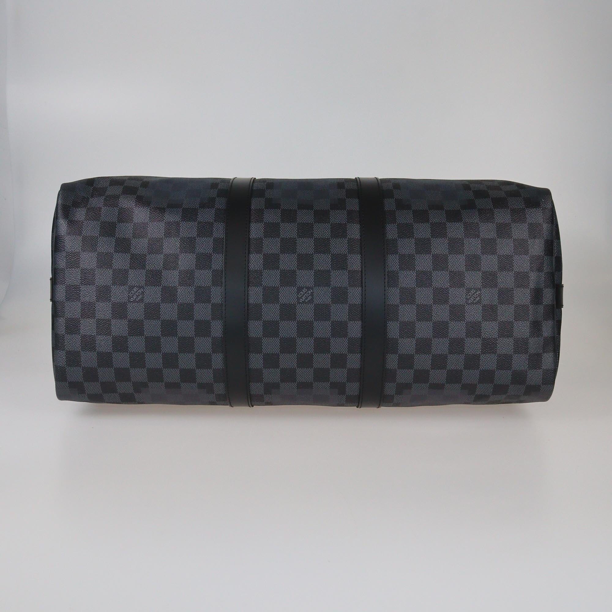 Louis Vuitton Damier Graphite/Blue Canvas Keepall 50 Bandouliere Bag Mens Louis Vuitton 