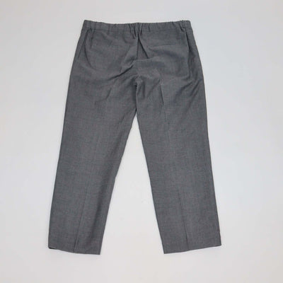 Brunello Cucinelli Grey Linen Blend Drawstring Straight Leg Pants