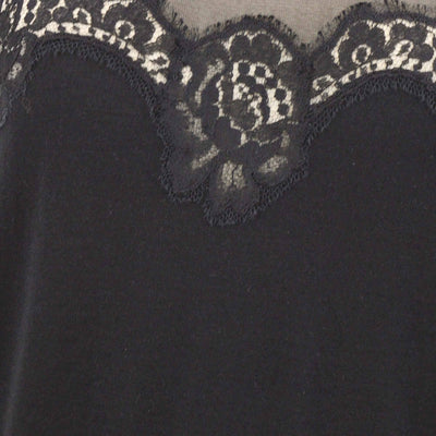 Dolce & Gabbana Black Cashmere Blended Knit Lace Trim Sleeveless Top Womens Dolce & Gabbana 