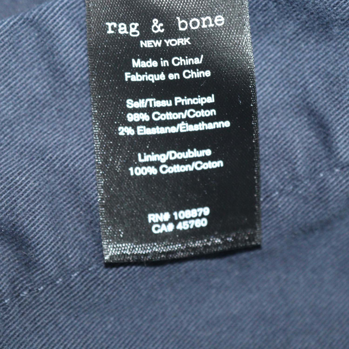 Rag & Bone Navy Blue Cotton Trucker Jacket
