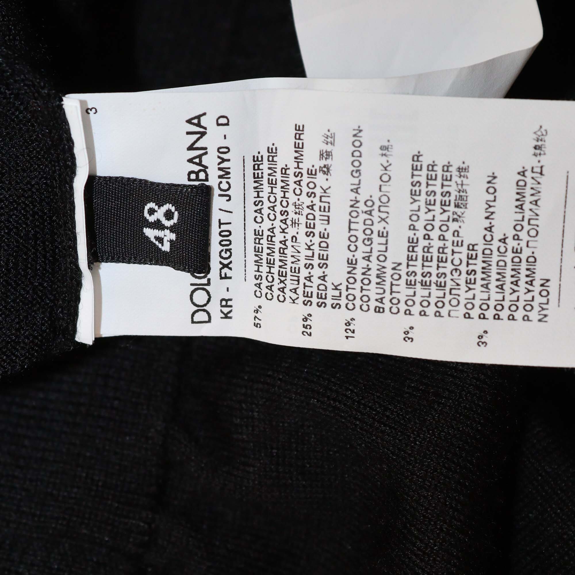Dolce & Gabbana Black Cashmere Blended Knit Lace Trim Sleeveless Top Womens Dolce & Gabbana 