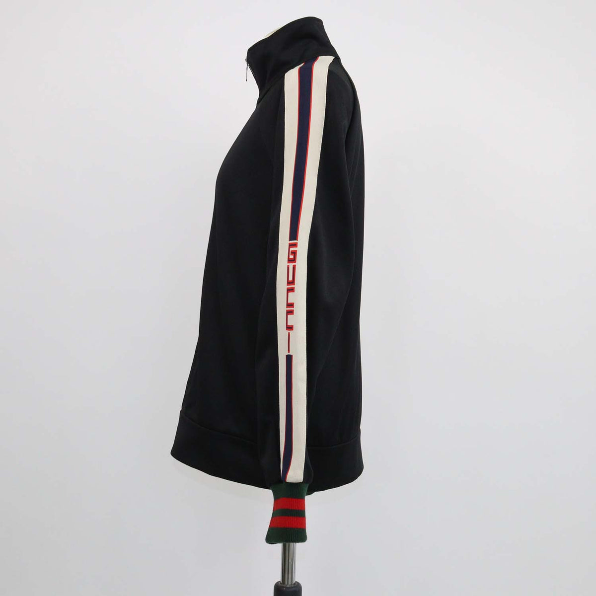Gucci Black Technical Jersey Front Zip Track Jacket