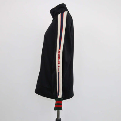 Gucci Black Technical Jersey Front Zip Track Jacket