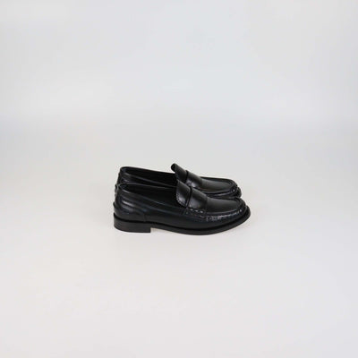 Fendi Black Glossy Leather Moccasins