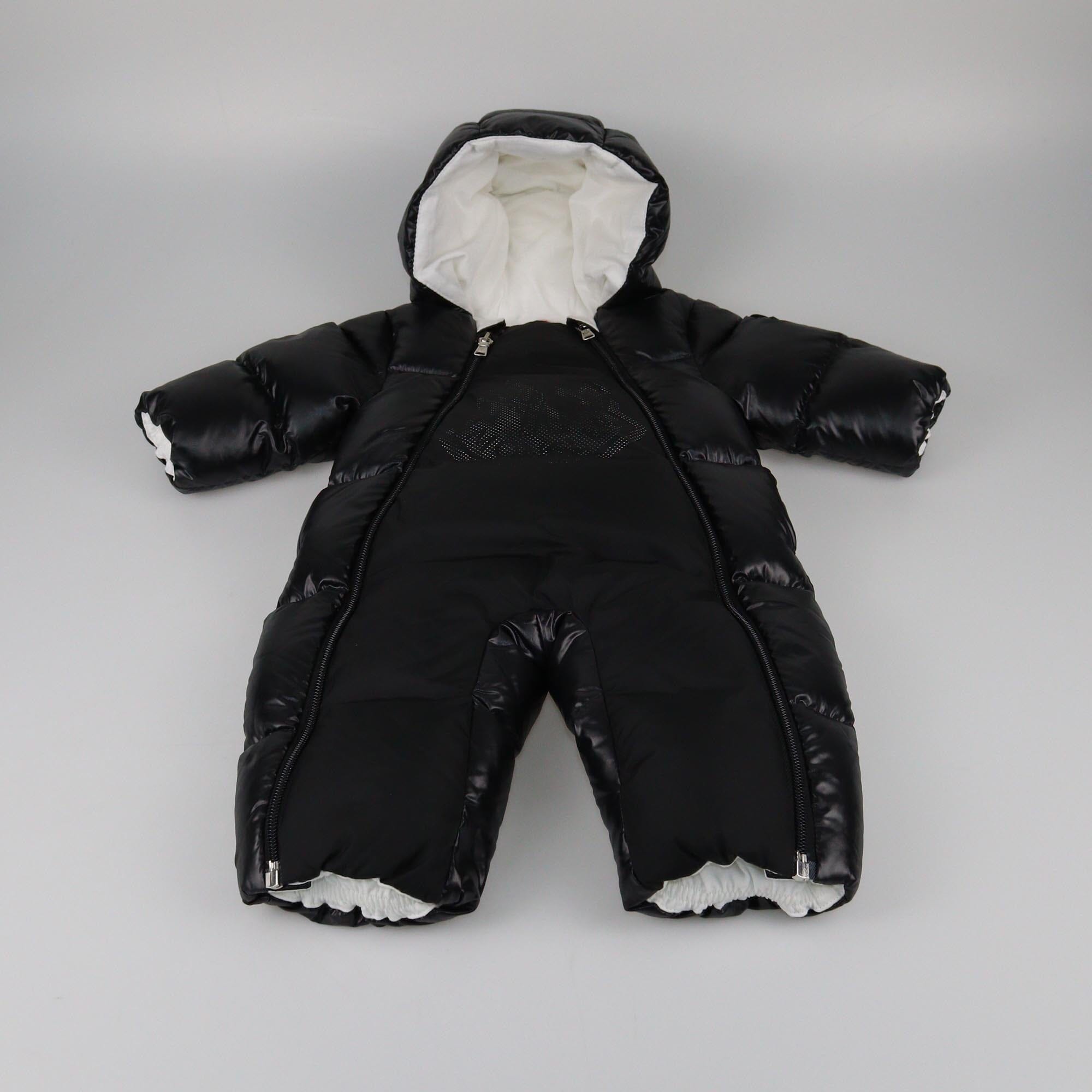 Moncler Kids Black Zip-Up Jumpsuit Kids Moncler Kids 