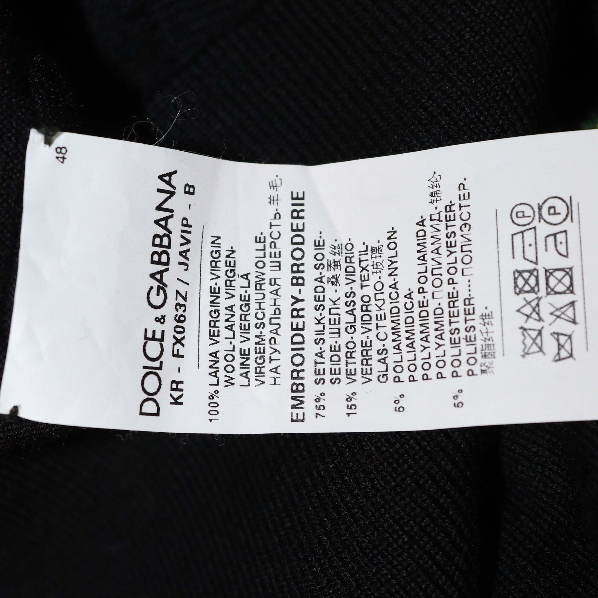 Dolce & Gabbana Black Wool Knit Rose Beads Detail Sleeveless Top Womens Dolce & Gabbana 