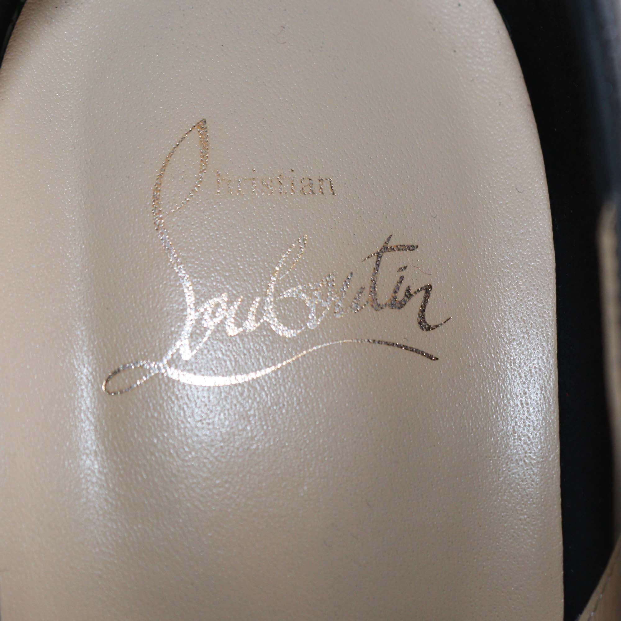 Christian Louboutin Black Leather Pointed Toe Ankle Booties