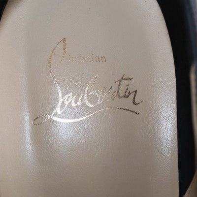 Christian Louboutin Black Leather Pointed Toe Ankle Booties