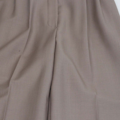Fendi Beige Wool Blend Pleated Wide-Leg Trousers