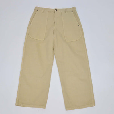 The Row Beige Cotton High-Rise Wide Leg Jeans