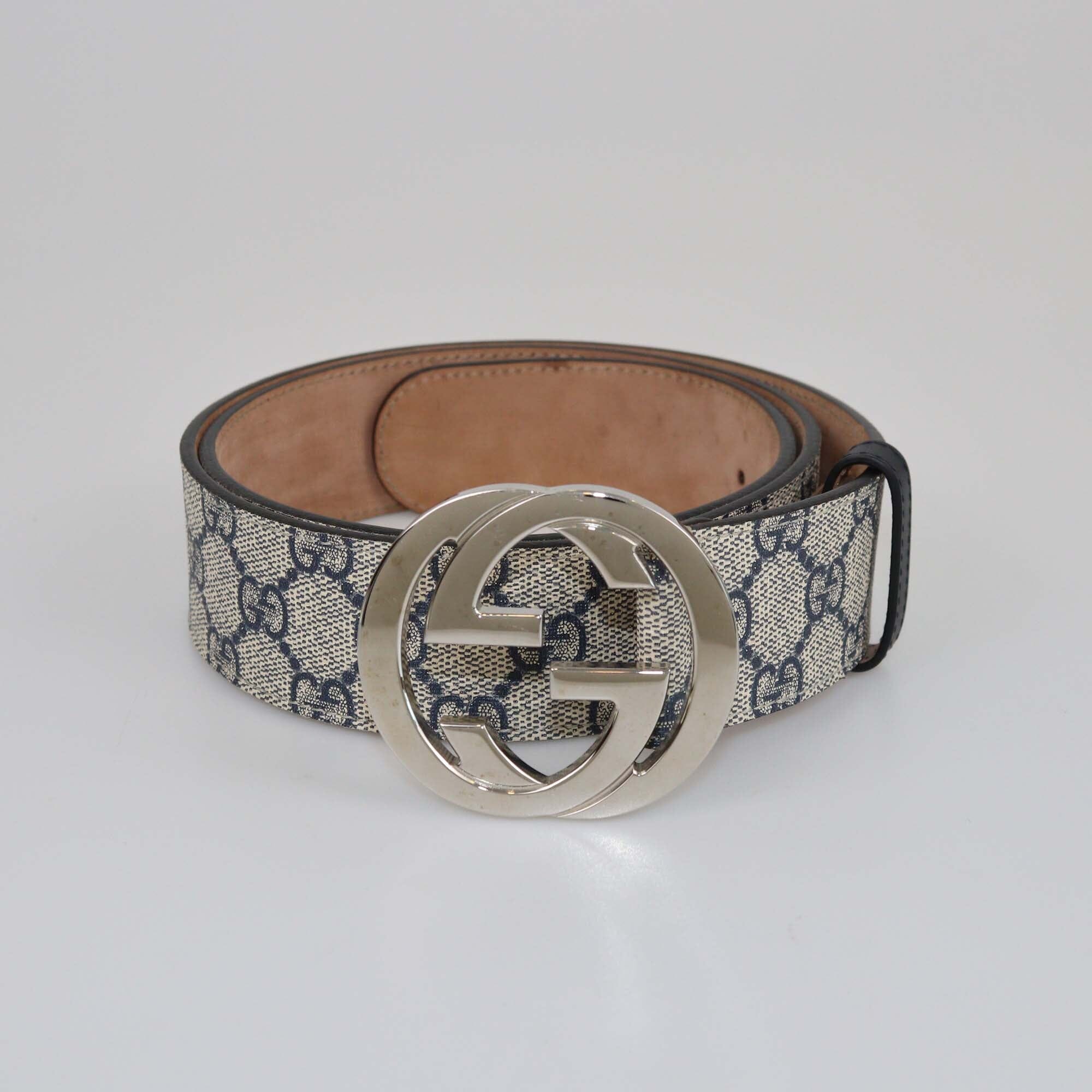 Gucci Beige GG Supreme Interlocking G Buckle Belt Mens Gucci 