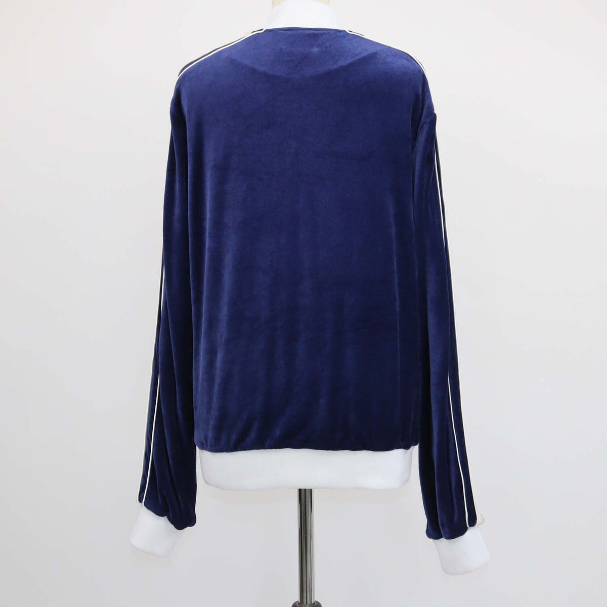 Casablanca Navy Blue,White Velvet Laurel Zip Track Jacket