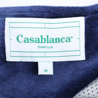 Casablanca Navy Blue,White Velvet Laurel Zip Track Jacket