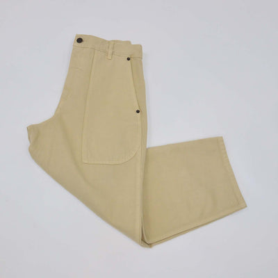 The Row Beige Cotton High-Rise Wide Leg Jeans