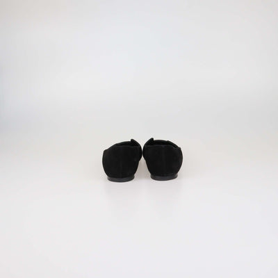 Hermes Black Suede Crystal Powder Nice Ballet Flats