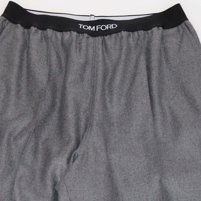 Tom Ford Grey Cashmere Logo-Waistband Track Pants