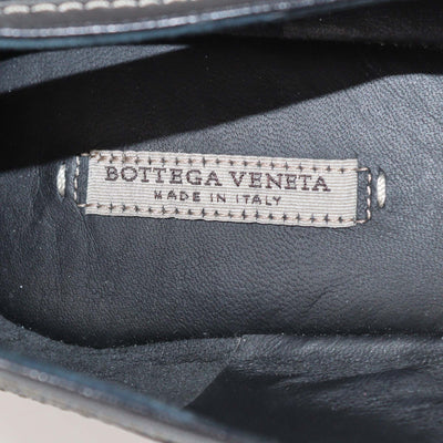 Bottega Veneta Black Smooth Leather Cut Out Flats