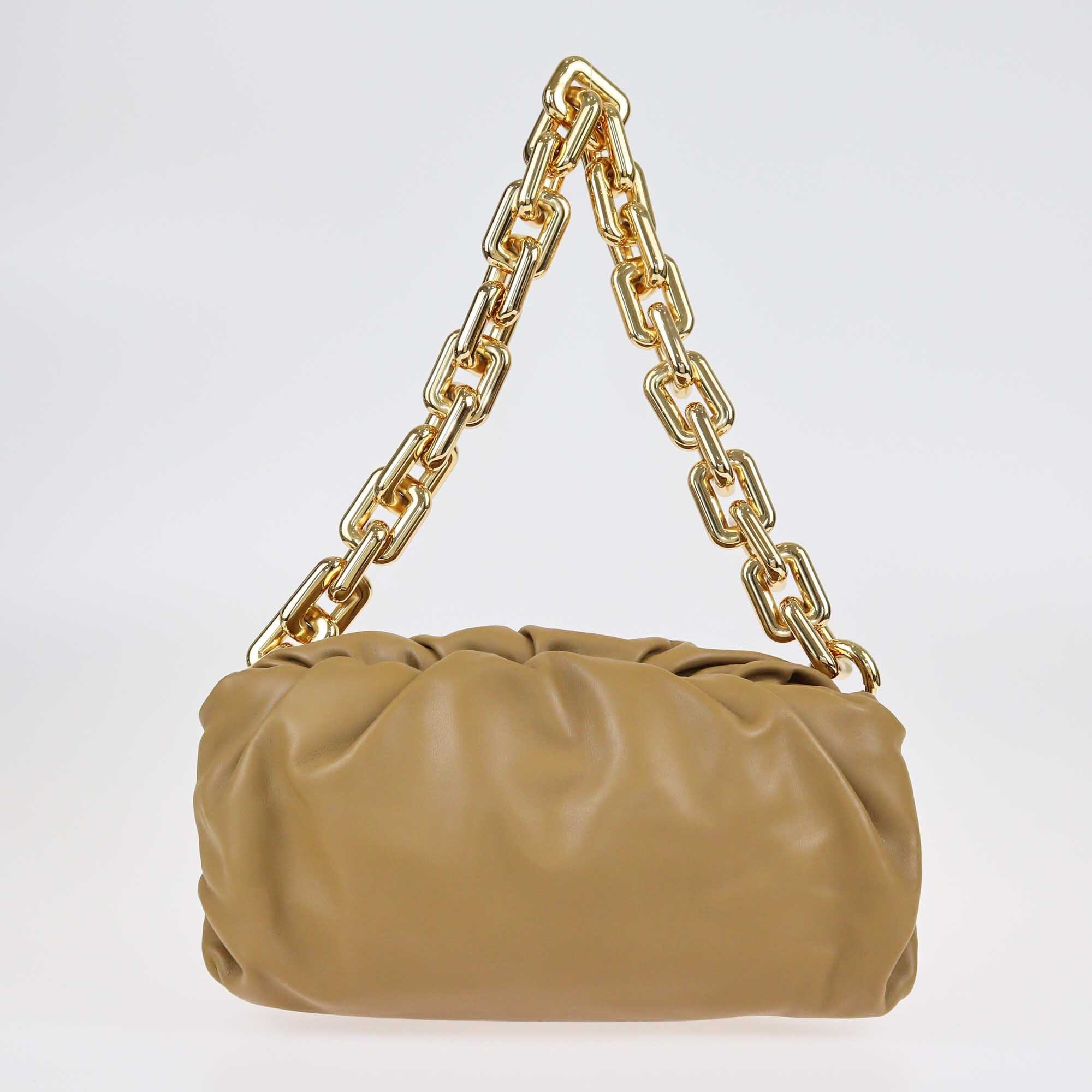 Bottega Veneta Tan Chain Pouch Shoulder Bag Bags Bottega Veneta 