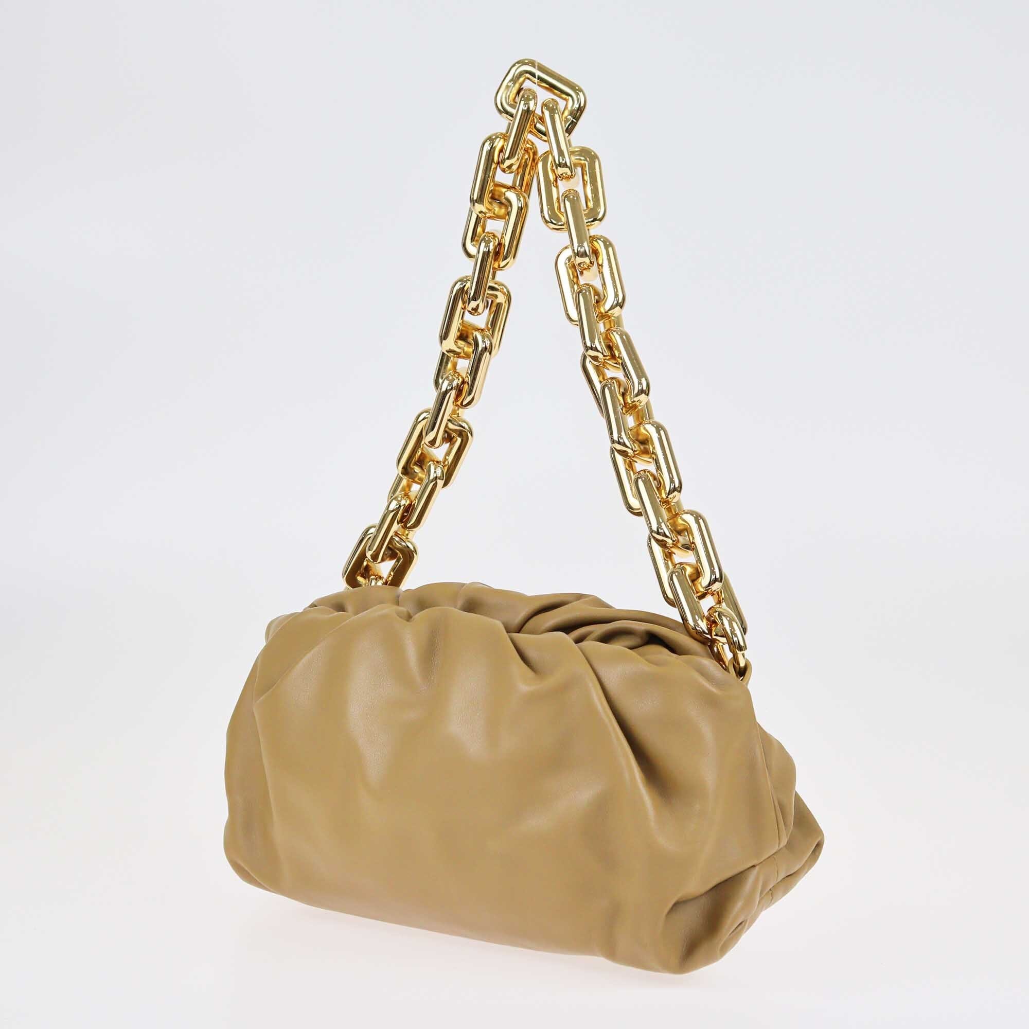 Bottega Veneta Tan Chain Pouch Shoulder Bag Bags Bottega Veneta 