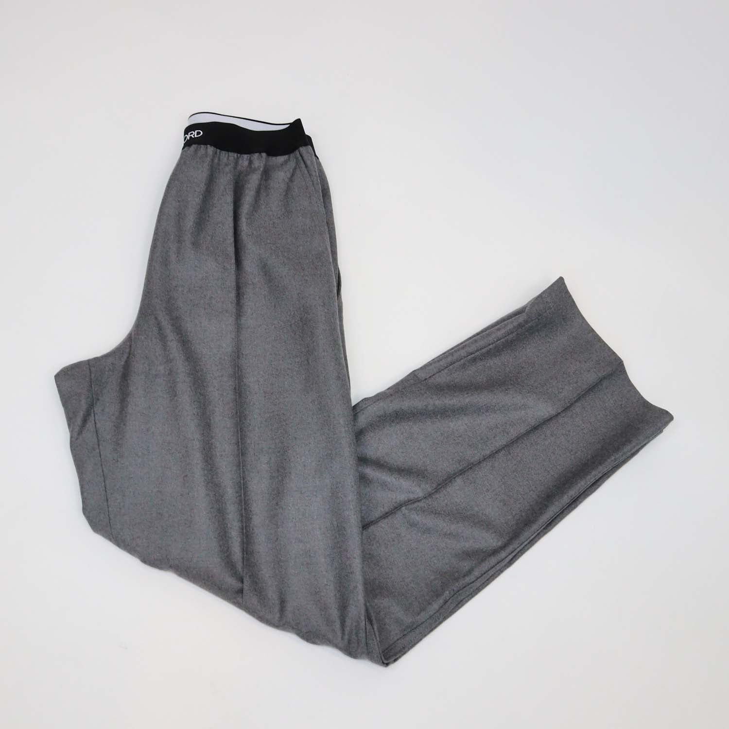 Tom Ford Grey Cashmere Logo-Waistband Track Pants