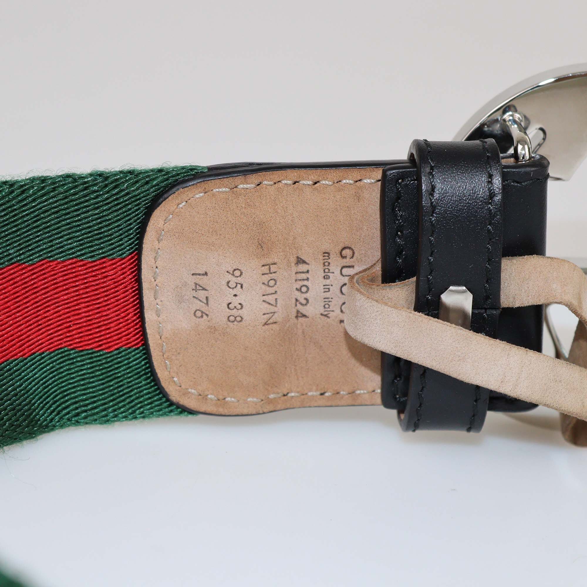 Gucci Green Web Interlocking G Buckle Belt Mens Gucci 