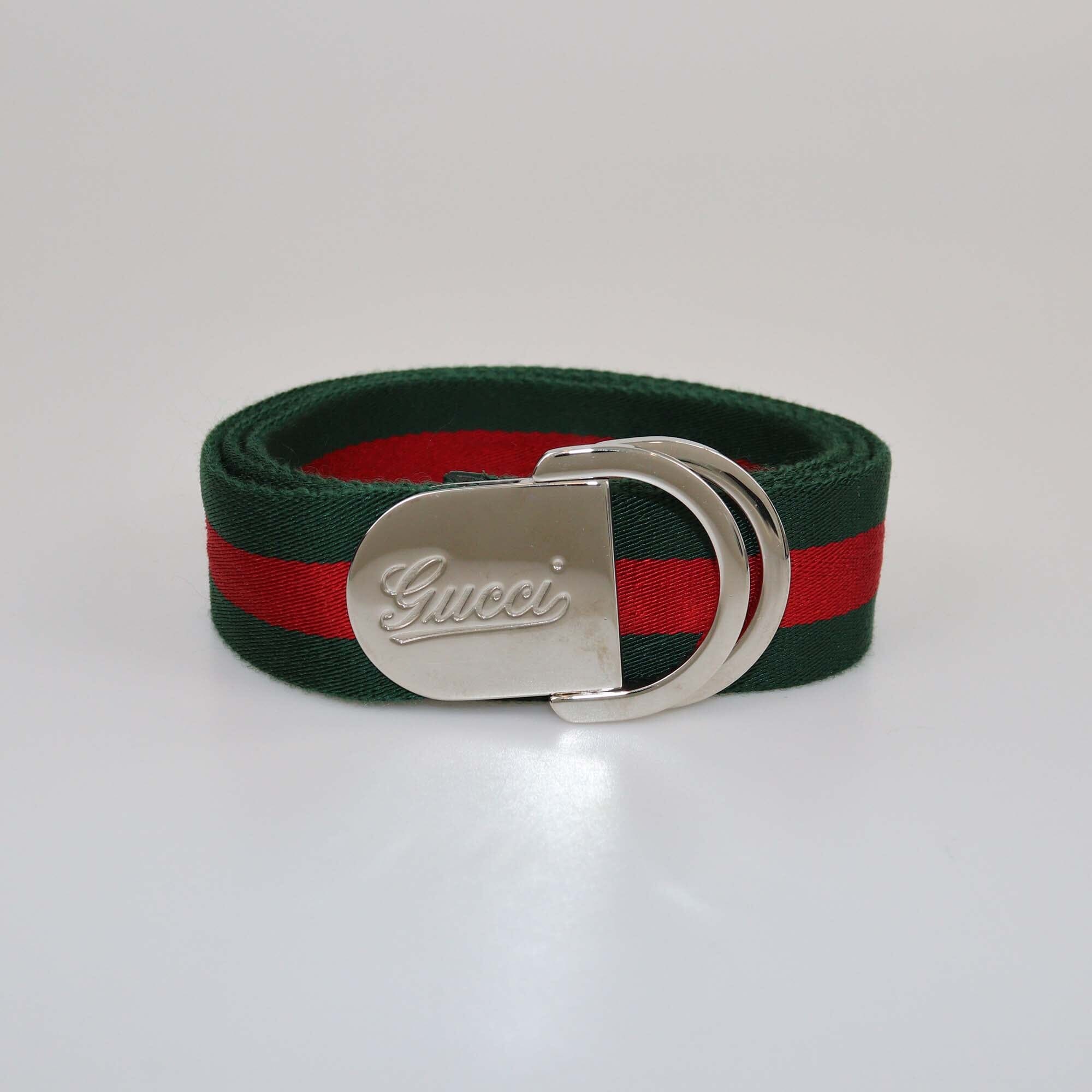 Gucci Green Web Buckle Belt