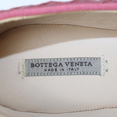 Bottega Veneta Dark Pink Intrecciato Leather Ballet Flats