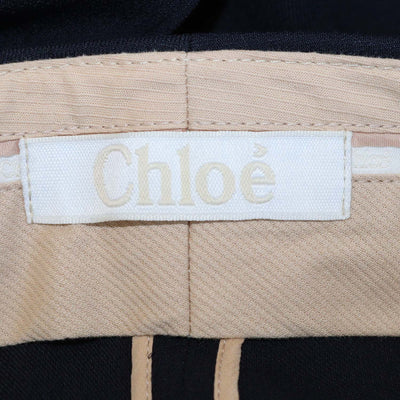 Chloe Navy Viscose Blend Straight Leg Pants