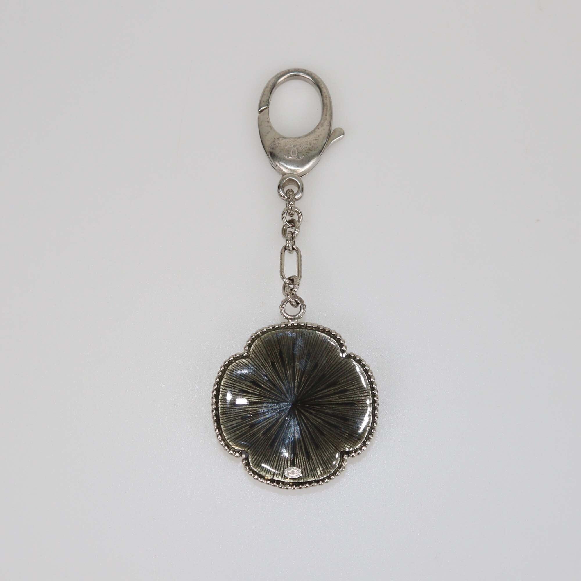 Chanel Black Flower Chain Key Holder Womens Chanel 