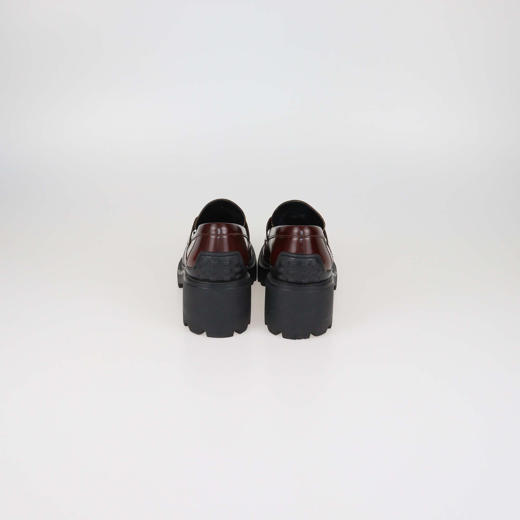 Tod's Brown Leather Logo Buckle Loafers