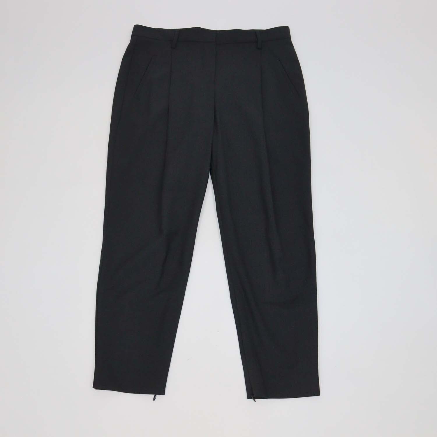 Brunello Cucinelli Grey Wool Blend Straight Leg Pants