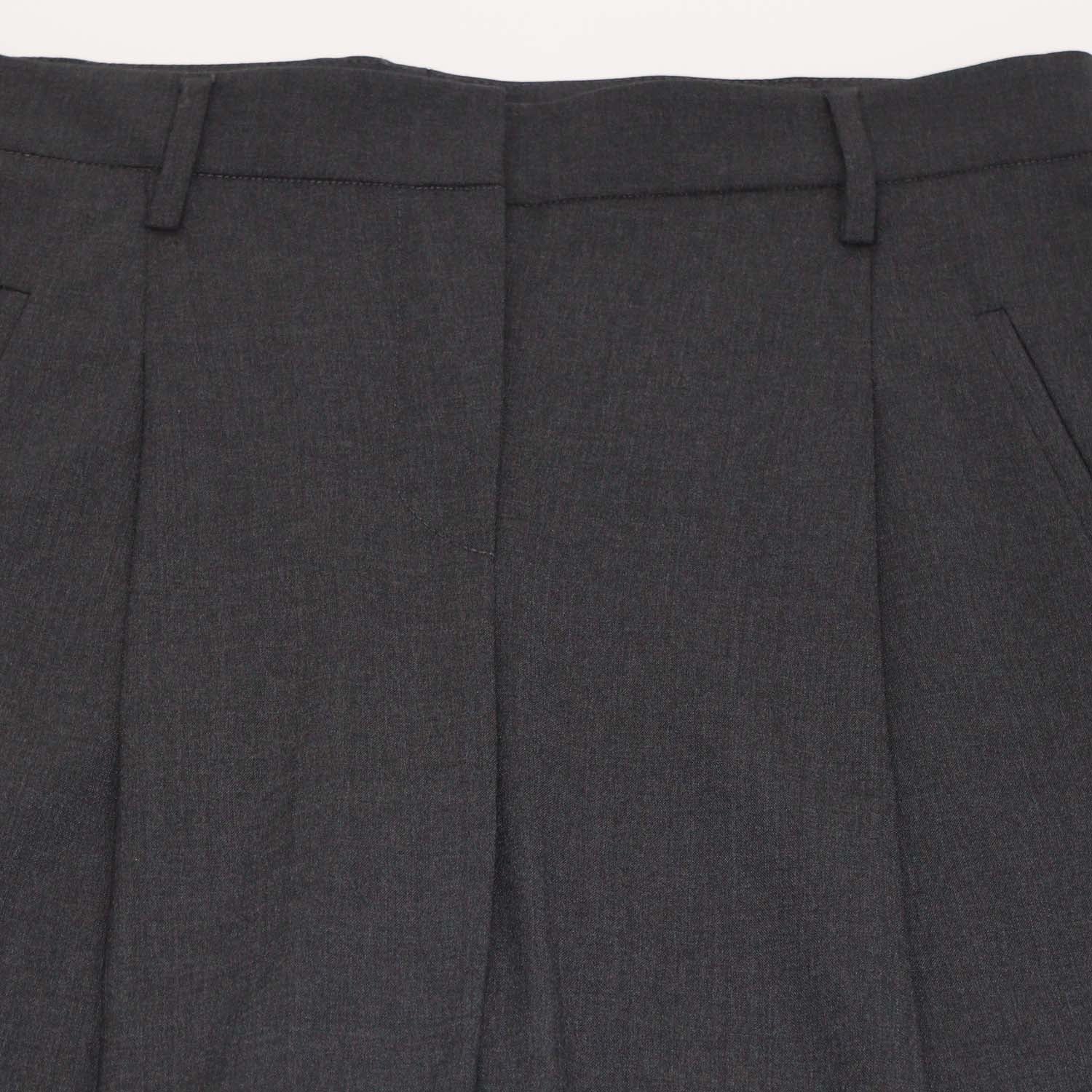 Brunello Cucinelli Grey Wool Blend Straight Leg Pants