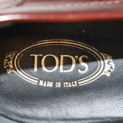 Tod's Brown Leather Logo Buckle Loafers