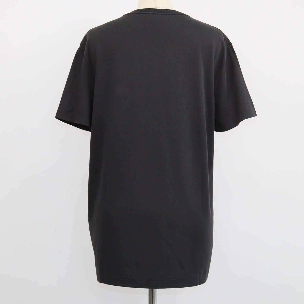 Burberry Black Cotton Logo Embroidered V Neck T-Shirt